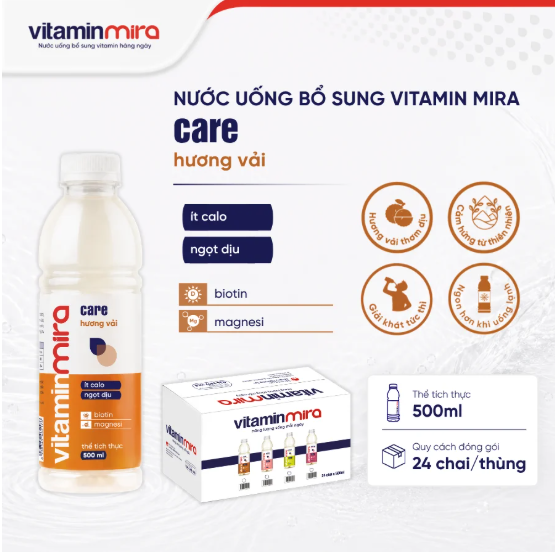 Nước uống bổ sung Vitamin Mira care hương vải